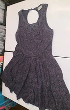 Staring At Stars Urban Outfitters Dress Sz 10 Gray Floral Sleeveless