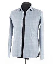 Men's Burberry London Blue Plaid Shirt Slim Fit 15-38 180/92