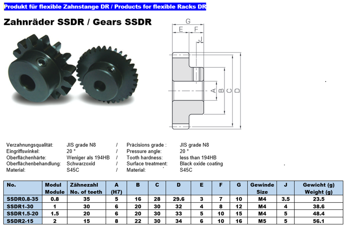 Flexible Zahnstange Modul 0,8 – Aus Duracon-Kunst Produktbild-Vorschau 4