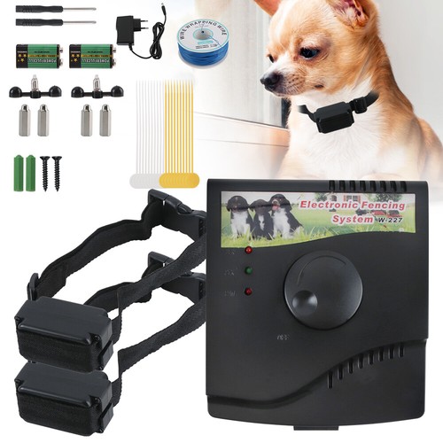 Electric Dog Fence System Wireless Shock Training Waterproof Collars For 2 Dogs