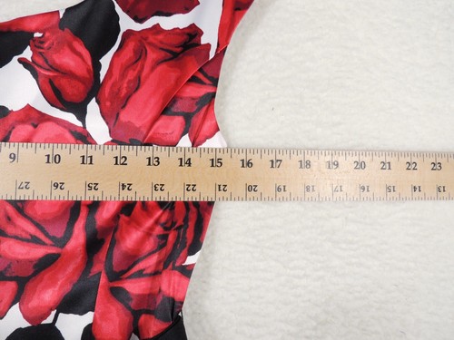 White House Black Market Dress Red Rose Floral Sheath Mini Party Bow Size 8 - 第 4/9 張圖片