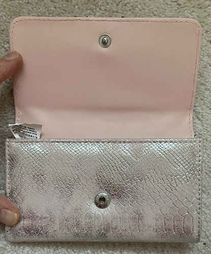 New River Island Coin Purse - Pink, Silver w Crystals - 3 3/4 x 6 inches - Picture 6 of 7