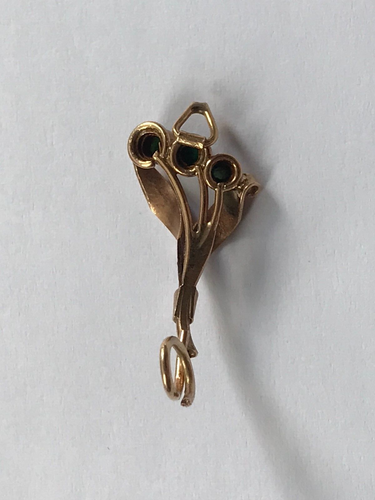 Victorian Art Nouveau Turquoise Trilogy 9ct Gold Antique Pendant - 第 9/18 張圖片