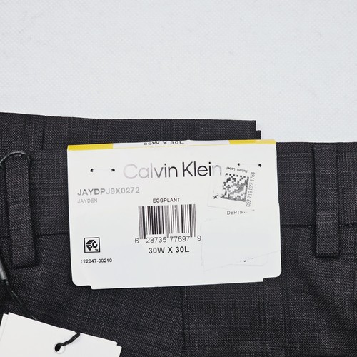 CALVIN KLEIN Men's 36R Jacket 30x30 Pants Slim Fit Wool Suit Eggplant 2 Piece - Picture 14 of 19
