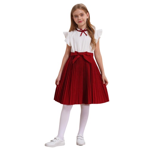 Girls Uniform Casual Dress Photography Outfits Outgoing Shirtdress Show Ruffle - Picture 13 of 35