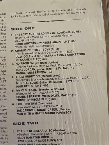 Charlie Parker Records Sampler Parker Davis Young Latef Cole Green LP RARE PLP82 - Picture 7 of 14
