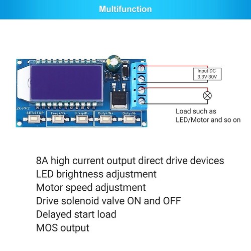 Dual Mode LCD Adjustable PWM Pulse Frequency Signal Generator Module Duty Cycle - Picture 7 of 12