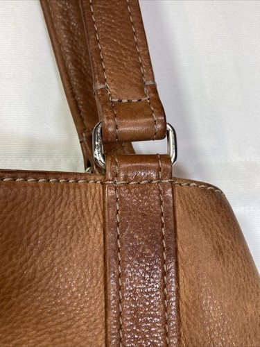 VTG Tan Leather Fossil Weekender Bag W/ Soft Great Worn Authentic Original - Picture 6 of 15