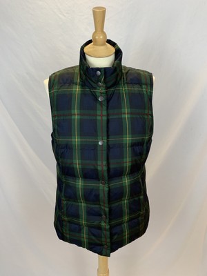 Download J. Jill Stockbridge Down Puffer Vest Green Tartan Plaid ...