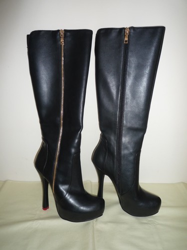 Shaped Shoes Boots Zips Moschino Heels Heart Black nbsp;37 Vegan Gold Red Bn nbsp;platform 58qxw6dx4