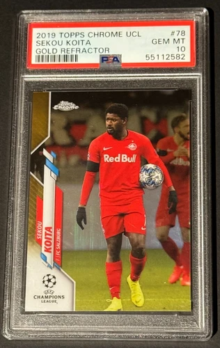 2019 Topps Chrome UCL Gold Refractor #78 Sekou Koita /50 Rookie RC PSA 10