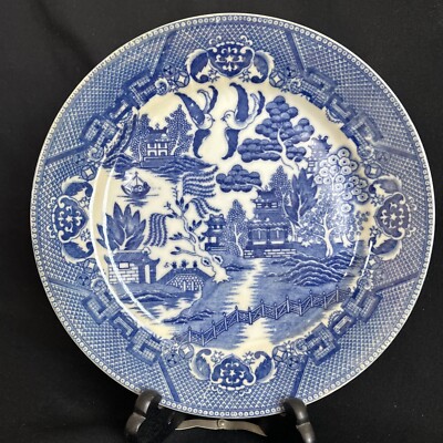 レジンアート(Okinawa Blue・Plate type・900×300) Vintage Occupied Japan Blue Willow Dinner Plate Blue White 9