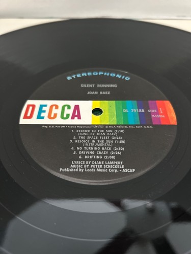 Silent Running Record 1971 Sung By Joan Baez Decca Records EXCELLENT LP Stereo - Picture 6 of 11