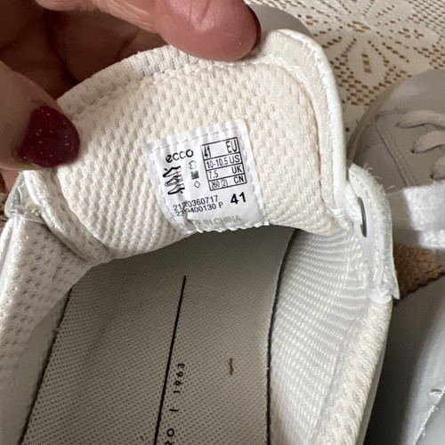 ECCO Women White Fashion Sneaker with Silver Rose-Gold Accents Sz 41 US 10/10.5 - Picture 5 of 7
