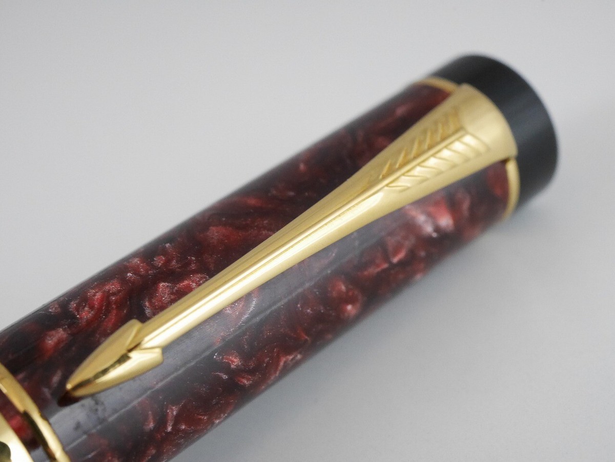 Parker Duofold Marble Red Rollerball Pen FREE SHIPPING