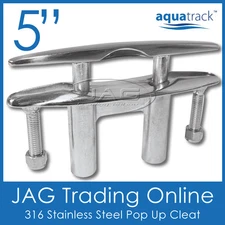 5" 125mm 316 STAINLESS STEEL POP-UP / PULL-UP FLUSH MOUNT LIFT CLEAT-Boat/Marine