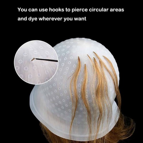 Silicone Hair Coloring Highlighting Cap With Hook Hair Dying Frosting Cap - Picture 8 of 15