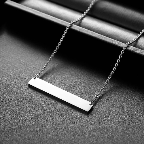 Herren Damen Personalisiert Edelstahl Stab Anhänger Halskette Geschenk Kostenlose Gravur - Bild 8 von 9