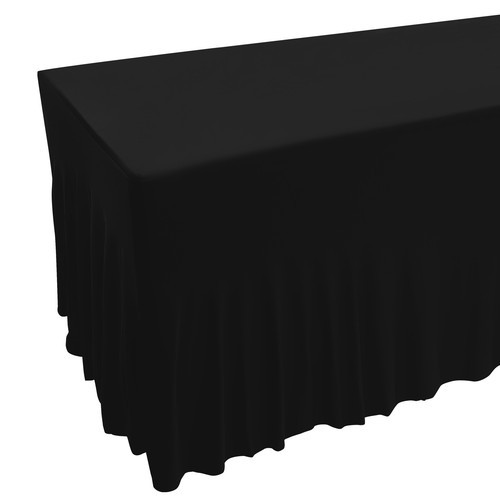 2 Piezas Rectángulo Mesa Elástica Fiesta Poliéster Mantel 244*76*76cm - Imagen 8 de 19