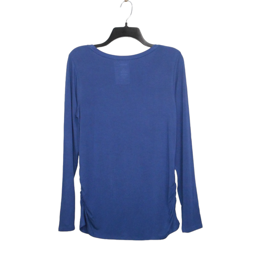 Sonoma Top Womens Maternity M Blue Rayon Scoop Neck Long Sleeve Stretch Ruched - Picture 2 of 10