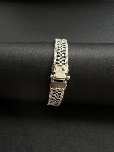 Silver Rhinestone Cuff Bracelet | Sparkling Crystal Party Jewelry for Women - Picture 8 of 9