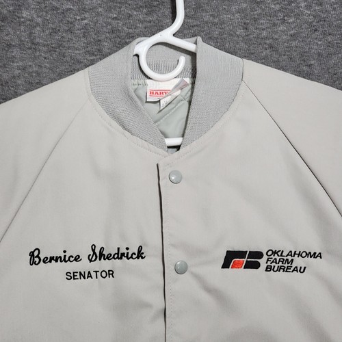 VTG Bomber Jacket Mens MED Bernice Shedrick Senator Oklahoma Farm Bureau 80s 90s - Picture 3 of 24