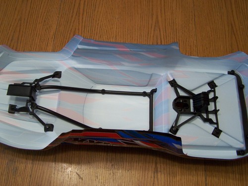 Fits Traxxas 1/5 8s X-maxx Orange Blue Black Body w/ Internal Supports & Mounts - Picture 7 of 7