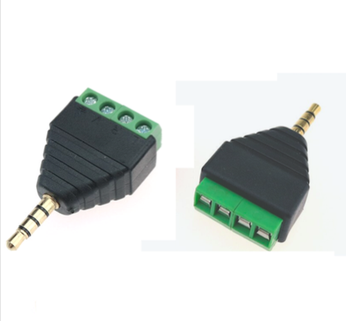 3.5mm TRRS 4 Pole Audio Jack Replacement Stereo Male Plug Screw Terminal - Picture 3 of 3