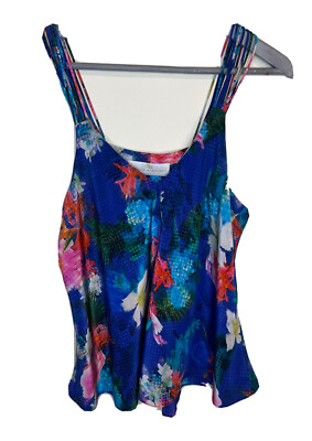 Amanda Uprichard Floral Print Silk Tank Top Multi Colored Size Medium
