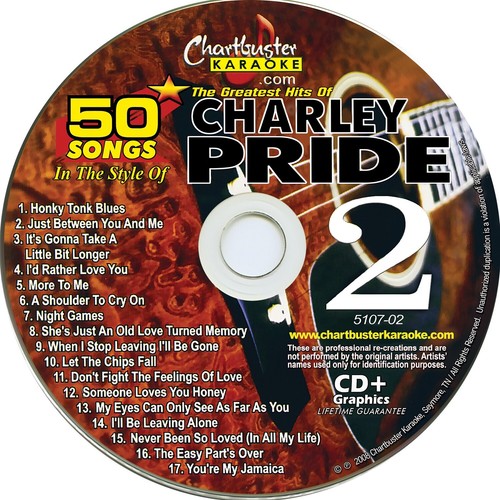 Charlie Pride Chartbuster Vol-5107 Karaoke 3 CD + G NEUE CDs in WEISSEN ÄRMEL - Bild 2 von 3