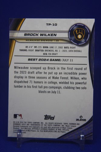2024 Bowman's Best - Top Prospects Brock Wilken #TP-10 (RC) - Picture 2 of 2