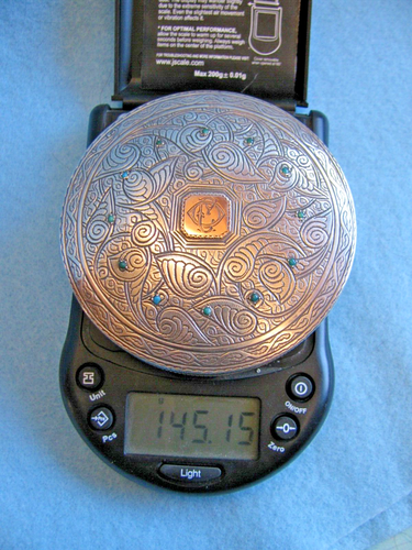 Vintage Silver Engraved Powder Compact w/ Turquoise Gemstones Not Marked - Picture 16 of 16