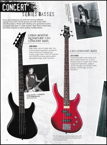 Hatebreed Chris Beattie Signature C20 Jackson Concert Bass guitar ad print - Picture 1 of 3