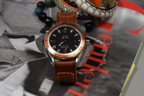 CORREA RELOJ 22 20 18 MM STORICO I MARRON NARANJA GENUINA PIEL VINTAGE MA STRAP - Picture 8 of 12