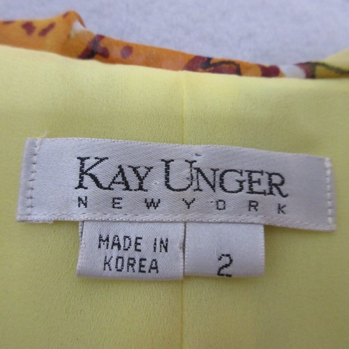 Vestido Kay Unger 2 Vintage Amarillo Floral Seda Hada Y2K Años 90 Volantes Asimétricos - Imagen 8 de 19