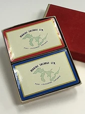 2 REDI-SLIP VINTAGE PLAYING CARDS  Marine Salvage Colborne Ontario Canada SEALED