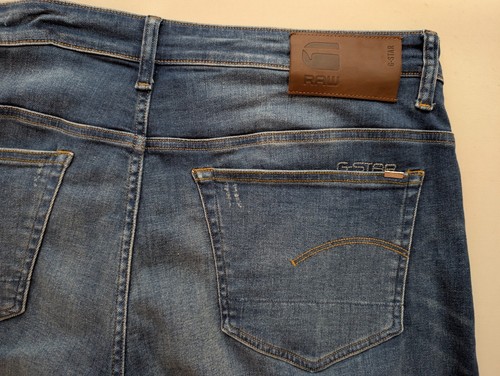 Men's G-Star Raw 3301 Relaxed Straight Stretch Blue Jeans Size 36" Leg 36" - Picture 5 of 14