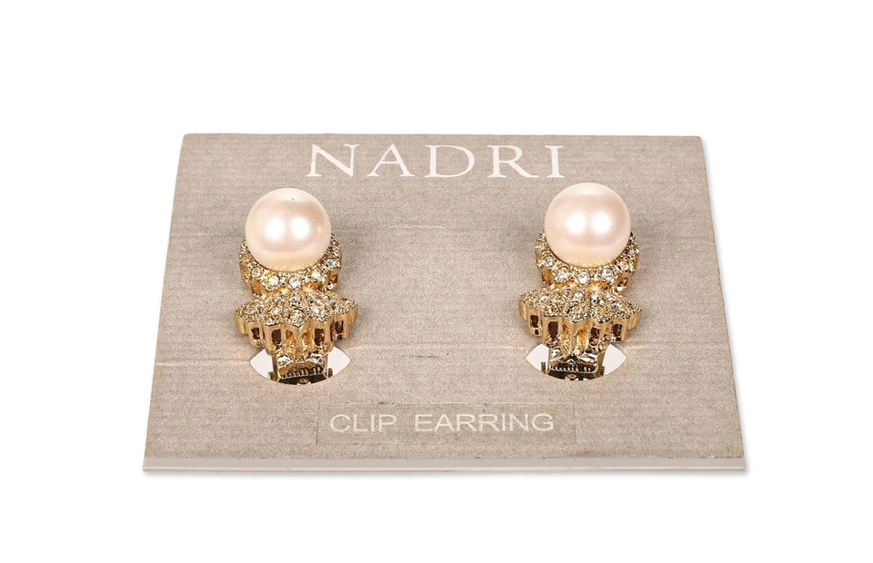 Aretes Nadri 301269 pavé de perlas de imitación de oro Foto 3 de 3