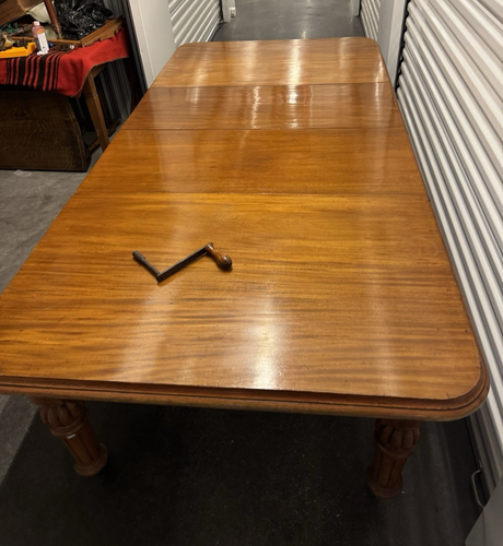 Antique Mahogany Wind Out Dining Table And Six Hepplewhite Style Chairs - Picture 9 of 24