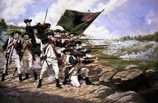 Delaware Regiment Battle Long Island Painting by Domenick D'Andrea Reproduction