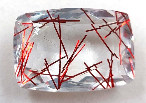 120.00CT Cushion Cut Red Rutilated Quartz Certified Transparent Loose Gems 5NV - Picture 3 of 8