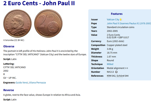 Vatican coin 2 10 20 Cents Euro 2003 2013 2014 2015 2016 John Paull II Francis B - Picture 7 of 18