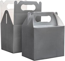 Plain Silver Party Boxes Kids Birthday Meal Lunch Wedding Cake Box Loot Bags