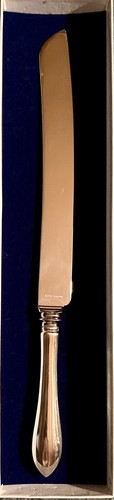 CUCHILLO DE PASTEL DE BODA REED & BARTON VINTAGE ONE MASTER MANGO HUECO INOXIDABLE - Imagen 3 de 9