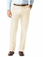 NEW MENS DOCKERS SIGNATURE STRAIGHT DRESS PANTS FLAT CLOUD 476990007 SIZE 32 34