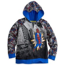 Marvel Spider-Man Boy Zipper Front Hoodie Sweatshirt Size 5/6