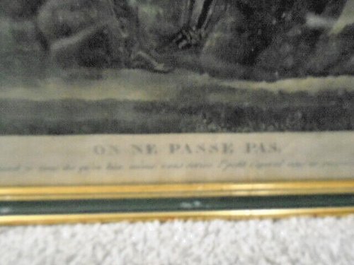 Napoleon On ne Passe Pas Vintage Print Framed & Glazed from Paris 13" x 10.5" - Picture 5 of 6