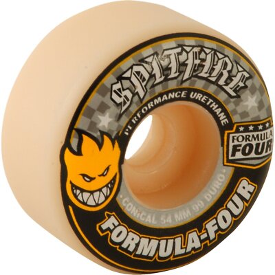 Spitfire Formula 4 99a Conical 54mm White W/Yellow & Black Skate