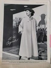 1951  womens Originala Stroock fabric coat vintage fashion ad