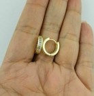 1 Ct Baguette Cut Simulated Diamond Hoop Huggies Earring Yellow Plated Silver